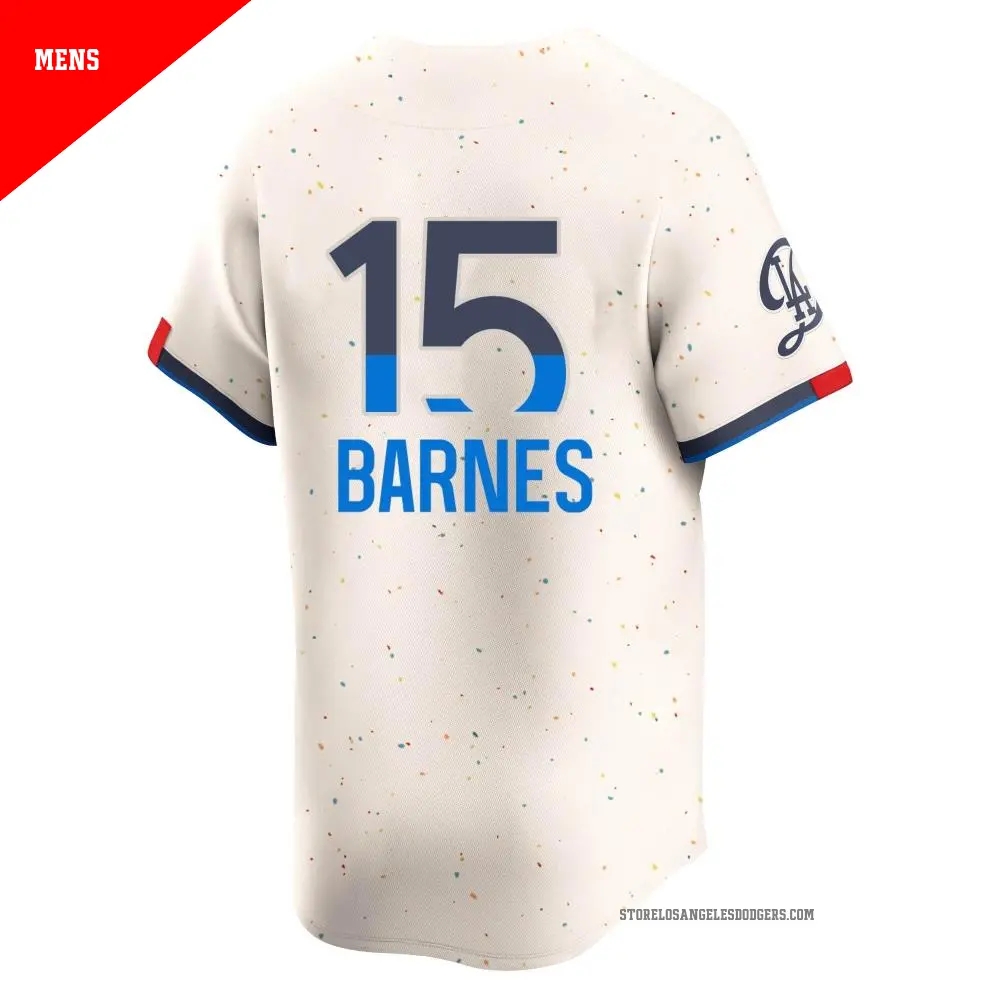 Men's #15 Austin Barnes Los Angeles Dodgers Cream Limited 2024 City Connect  Jersey