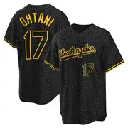 Men's #17 Shohei Ohtani Los Angeles Dodgers Black Replica Snake Skin City  Jersey