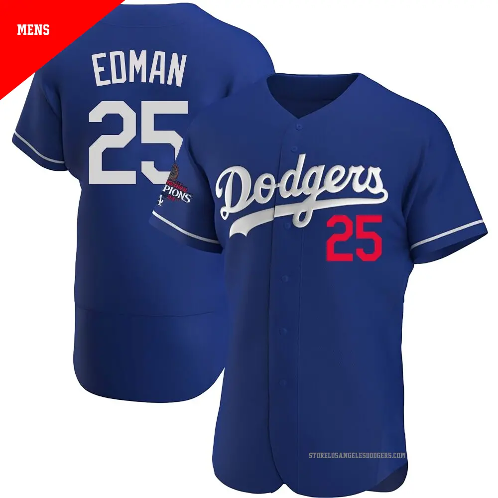 Men's ＃25 Tommy Edman Los Angeles Dodgers Royal Authentic Alternate 2024 World Series Champions Jersey