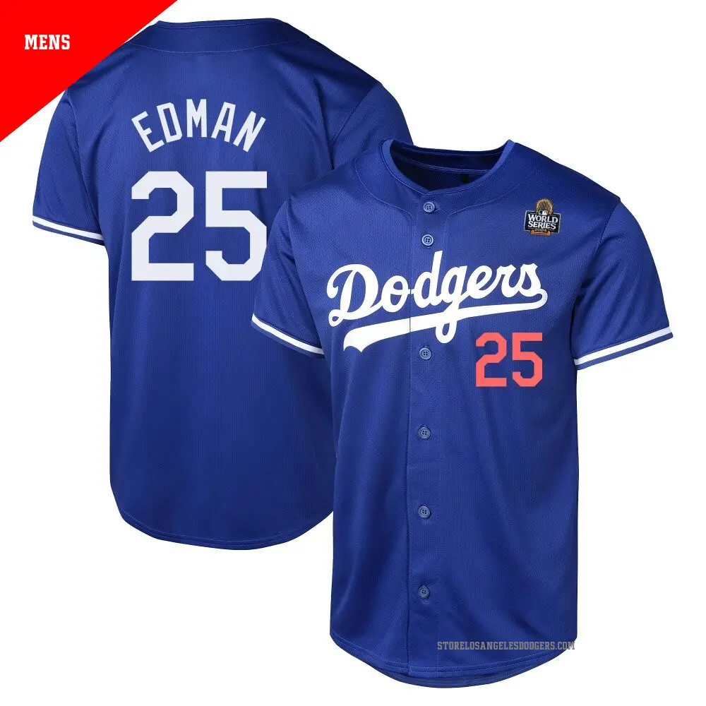 Men's ＃25 Tommy Edman Los Angeles Dodgers Royal Limited Alternate 2024 World Series Jersey