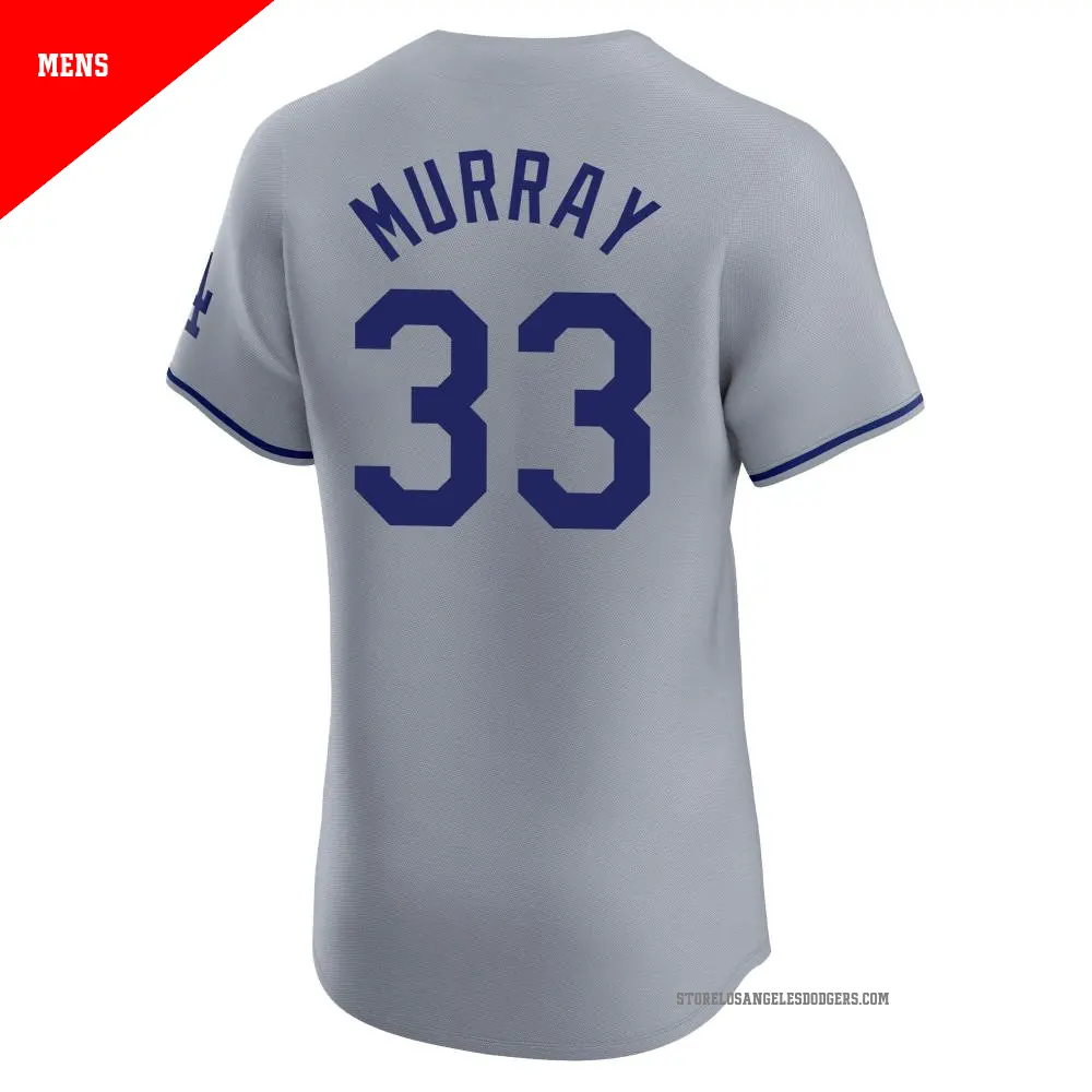 Men s 33 Eddie Murray Los Angeles Dodgers Gray Elite Road Jersey