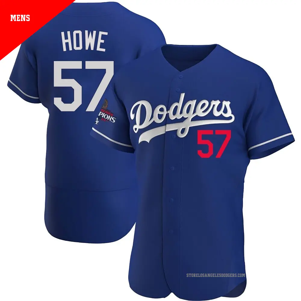 Men's ＃57 Steve Howe Los Angeles Dodgers Royal Authentic Alternate 2024 World Series Champions Jersey