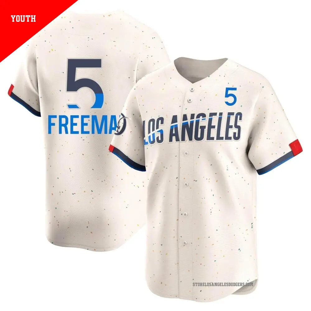 Men s 5 Freddie Freeman Los Angeles Dodgers Cream Limited 2024 City Connect Jersey